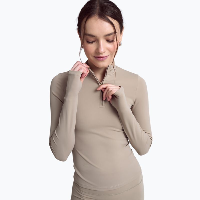 Moteriški marškinėliai ilgomis rankovėmis JOYINME Motion LS 1/4 Zip sage 3