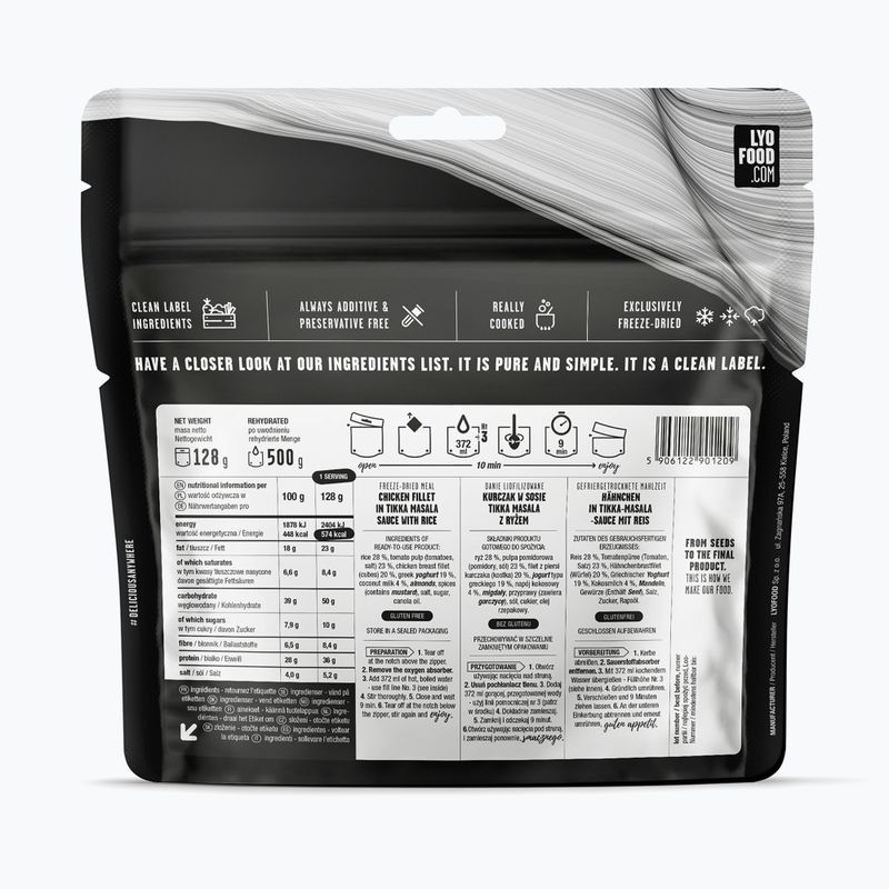 Liofilizuotas maistas LYOFOOD Vištiena Tikka Masala 500 g 2