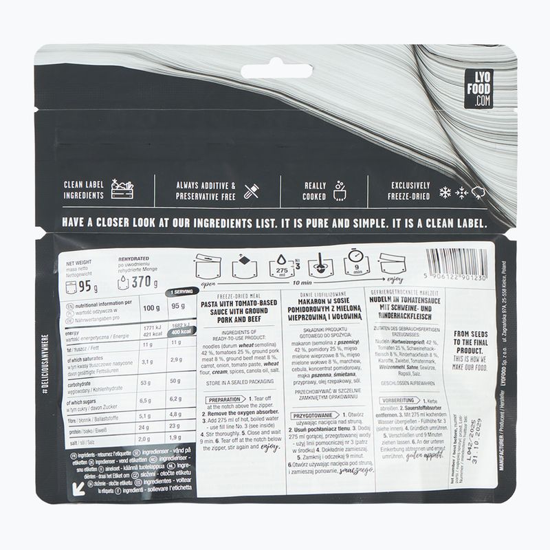 Liofilizuotas maistas LYOFOOD Penne à la bolognese 370 g 2