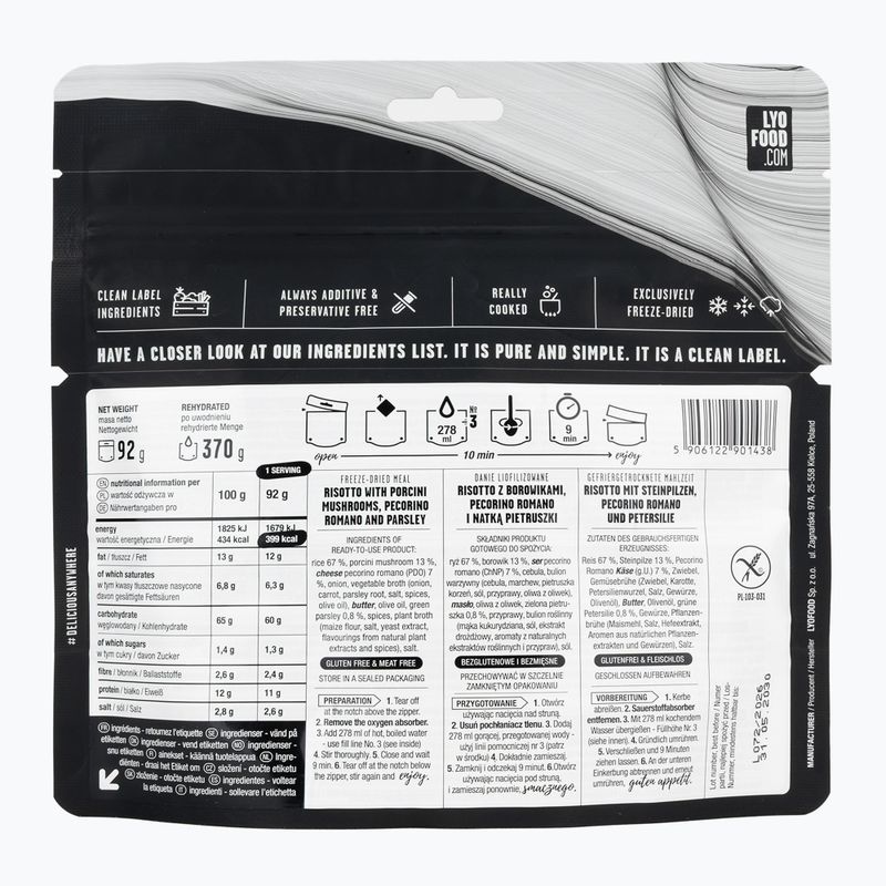 Liofilizuotas maistas LYOFOOD Porcini mushroom risotto 92 g 2