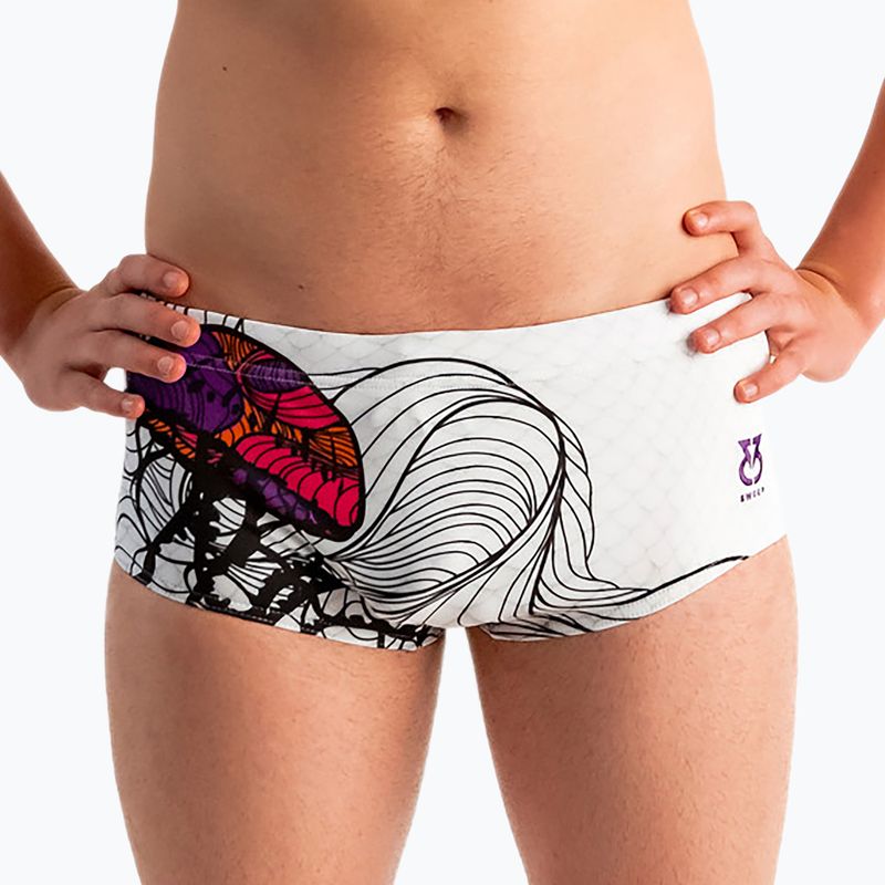 Vyriškos plaukimo trumpikės SWEEP Aqua Medusa baltos 5