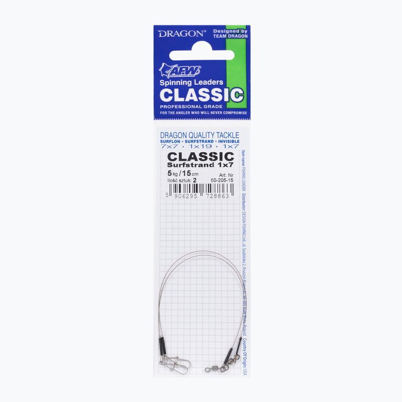 Žūklės pavadėlis DRAGON Wire 1x7 Classic 2 vnt. 5 kg rudos spalvos PDF-.50-205