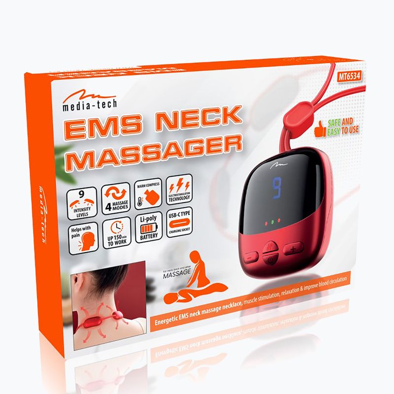 Masažuoklis Media-Tech EMS Neck raudonas 5