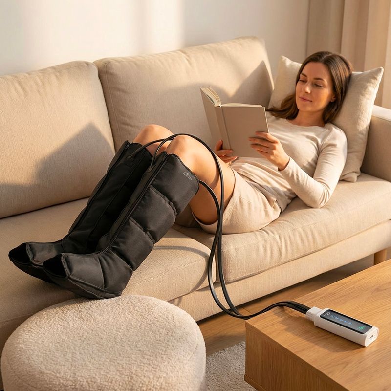 Limfinis kojų masažuoklis Media-Tech Air Compression Lymphatic Drainage black 12