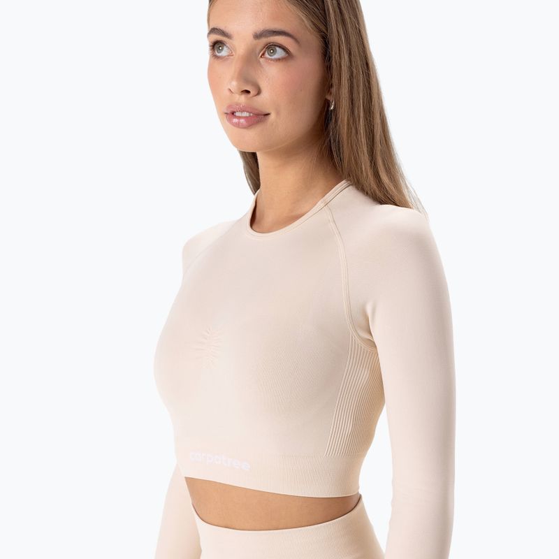 Moteriški treniruočių marškinėliai ilgomis rankovėmis Carpatree Allure Seamless cream beige 4