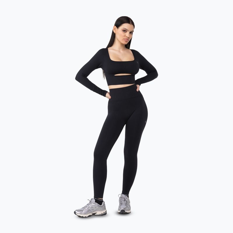 Moteriški treniruočių marškinėliai ilgomis rankovėmis Carpatree Dopamine Buzz Seamless obsidian black 2
