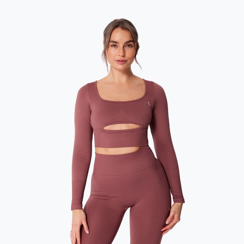 Moteriški treniruočių marškinėliai ilgomis rankovėmis Carpatree Dopamine Buzz Seamless rose/brown 6