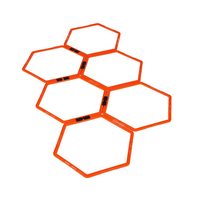 Yakimasport kombinuoti koordinavimo ratai Hexa hoops 6 vnt. oranžinė 100268