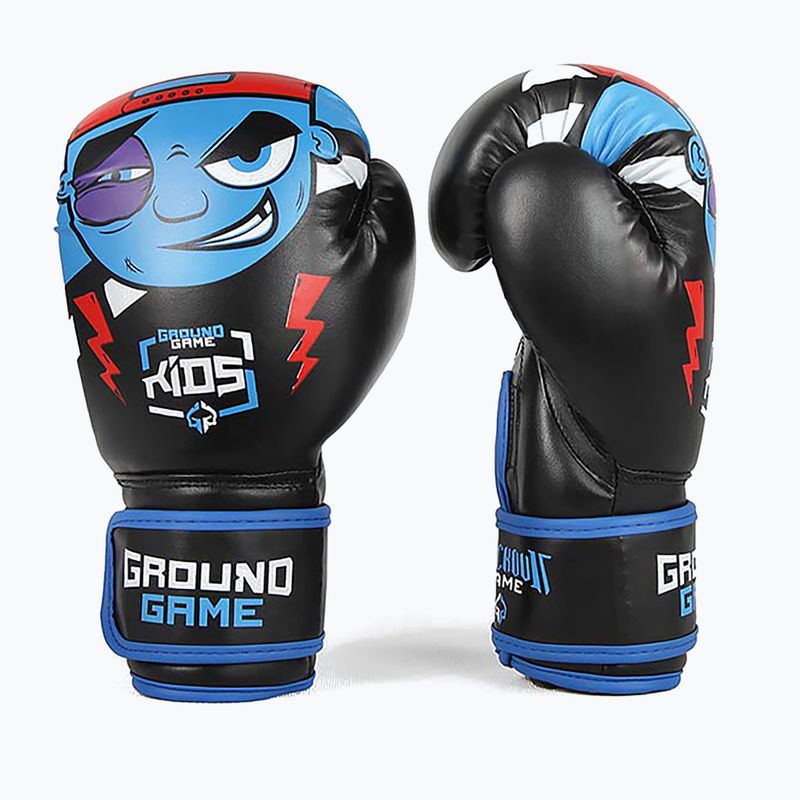 Ground Game Prodigy vaikiškos bokso pirštinės juodos ir mėlynos spalvos 7