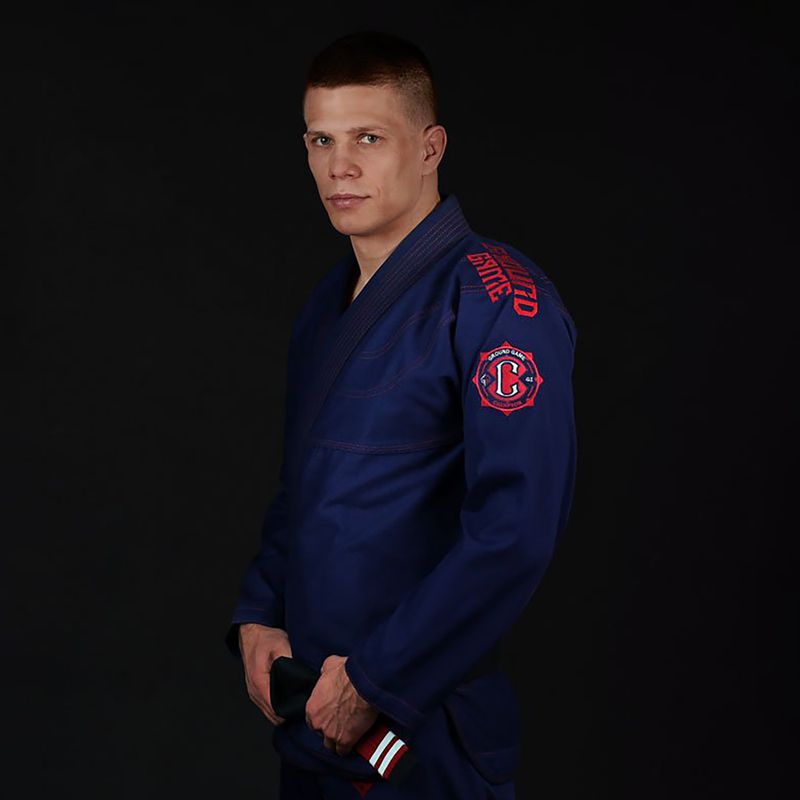 GI vyriškos brazilų džiudžitsu rungtys Ground Game Champion 2.0 tamsiai mėlyna GICHNEWNAV 3