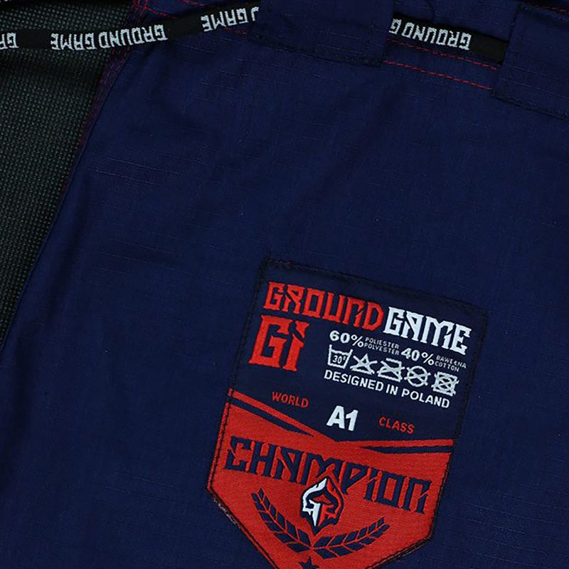 GI vyriškos brazilų džiudžitsu rungtys Ground Game Champion 2.0 tamsiai mėlyna GICHNEWNAV 10