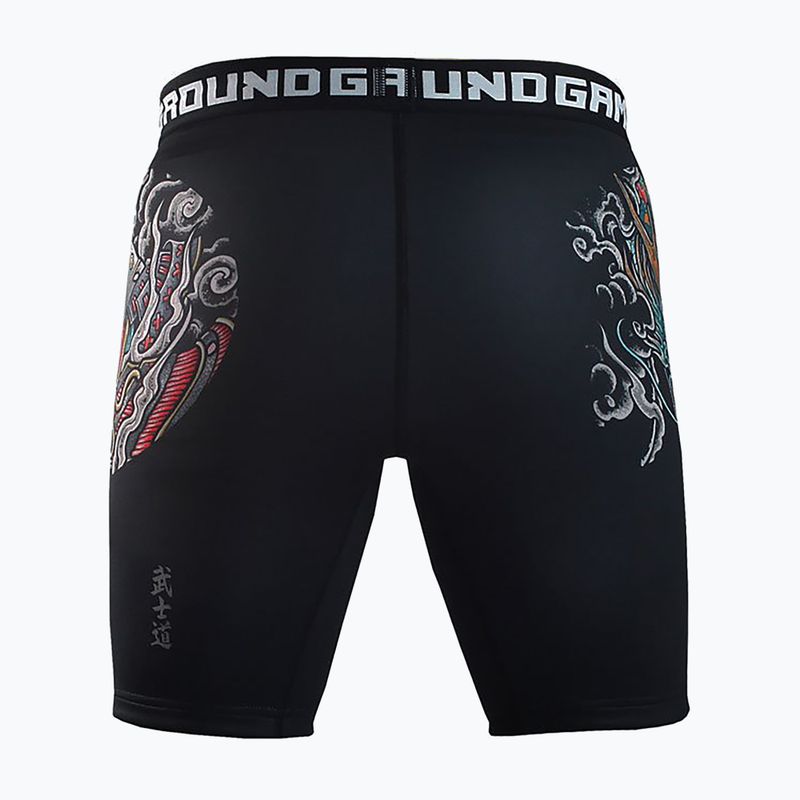 Ground Game Vale Tudo Bushido 3.0 vyriški treniruočių šortai juodi/daugiaspalviai 2