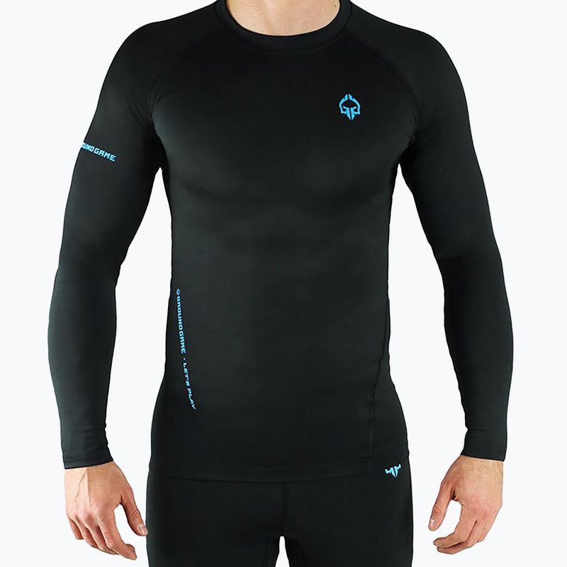Vyriška Ground Game Athletic 3.0 Rashguard blauzdinė juoda RASHATH3LS