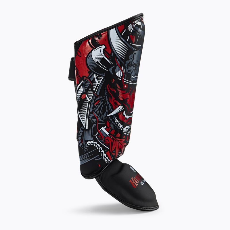 Ground Game Samurai blauzdikaulių apsaugos juodos ir raudonos spalvos 2