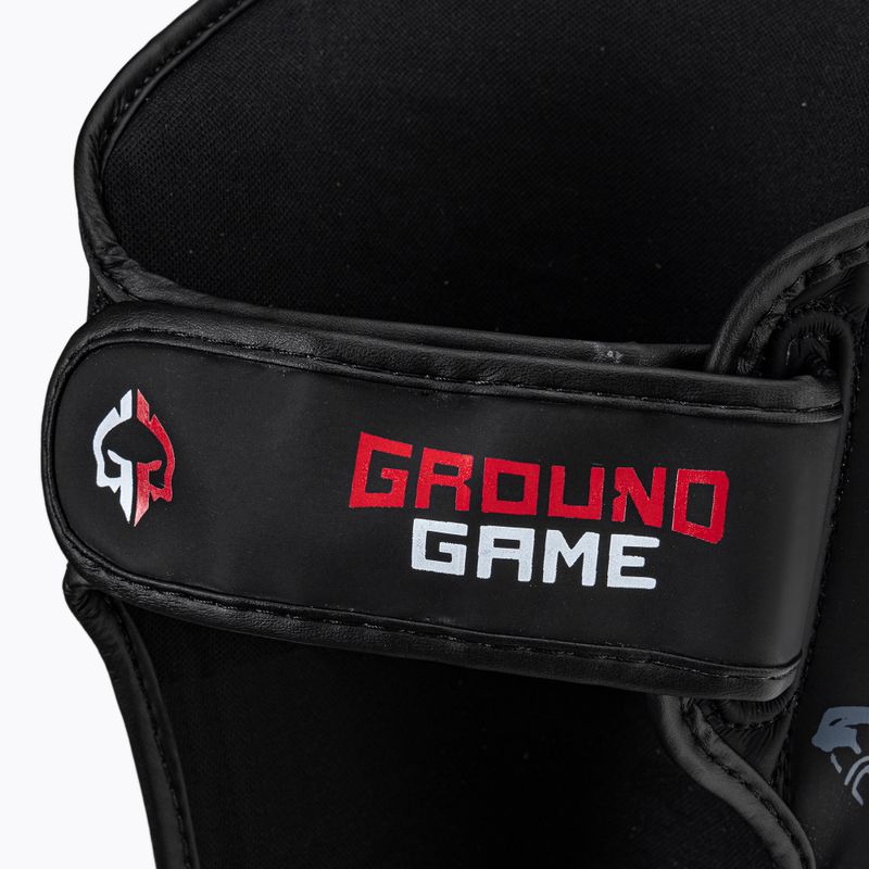 Ground Game Samurai blauzdikaulių apsaugos juodos ir raudonos spalvos 3