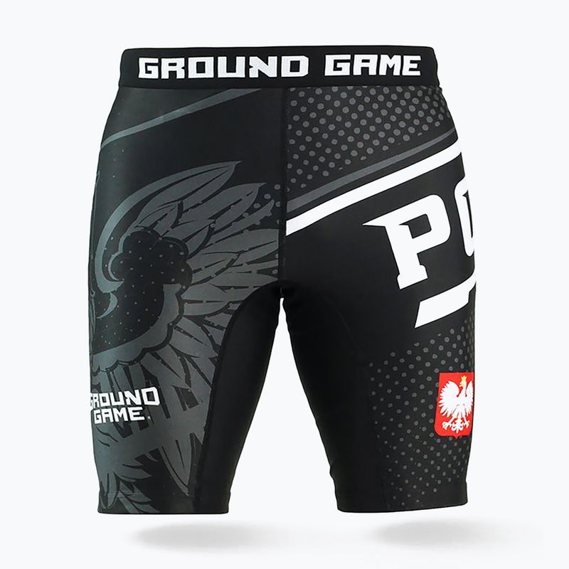 Ground Game Vale Tudo Poland vyriški treniruočių šortai juoda/balta/raudona