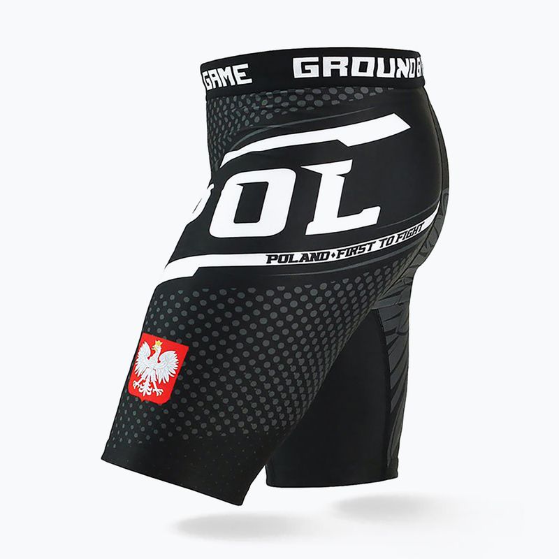 Ground Game Vale Tudo Poland vyriški treniruočių šortai juoda/balta/raudona 3