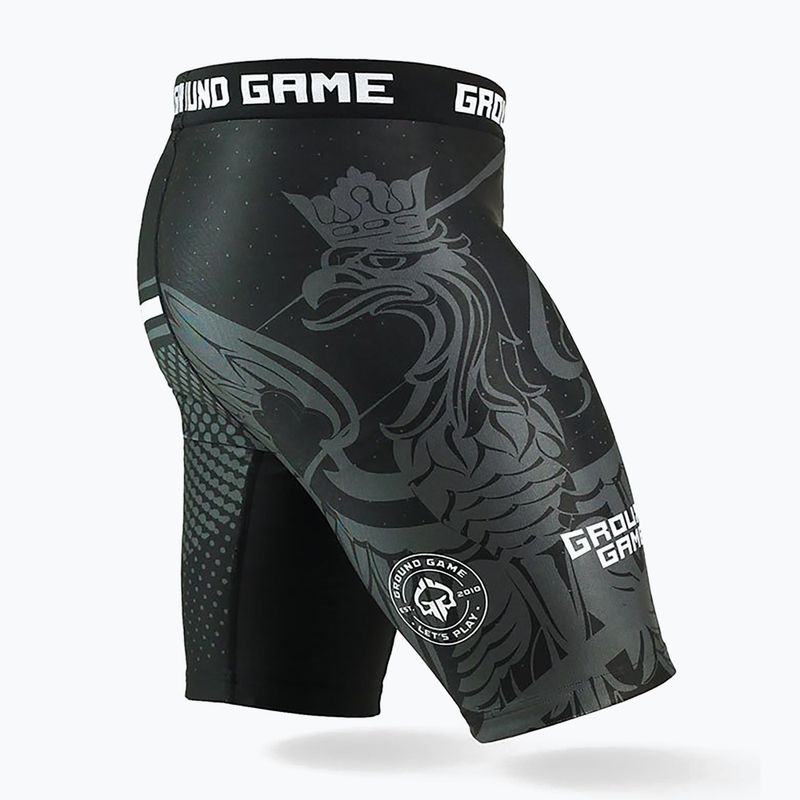 Ground Game Vale Tudo Poland vyriški treniruočių šortai juoda/balta/raudona 4
