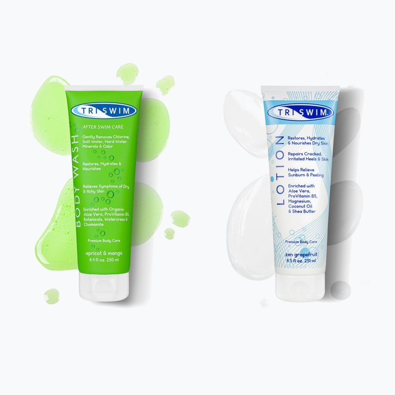 Kūno kosmetikos rinkinys TRISWIM chlorine removal gel 250 ml apricot/mango + balm 251 ml grapefruit