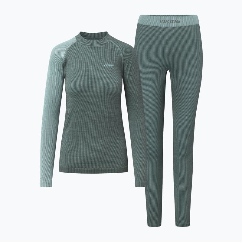 Moteriškas termo apatinio trikotažo komplektas Viking Mounti Base Layer green