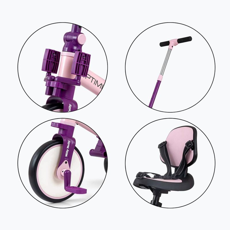 Balansinis dviratukas Milly Mally 5w1 Optimus Max pink 12