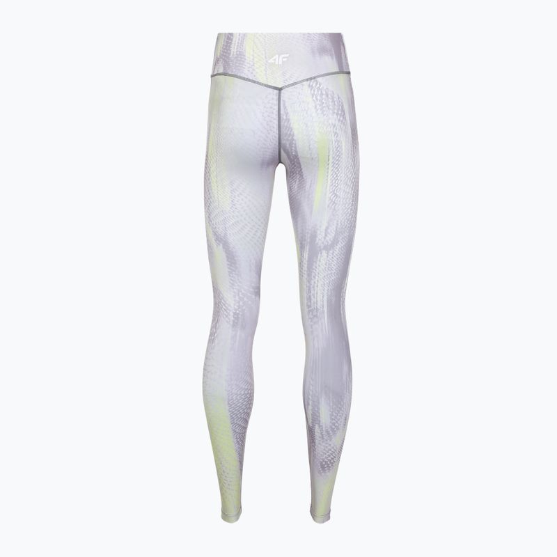 Moteriškos treniruočių tamprės 4F Solar Punk FNK F454 light yellow allover 8