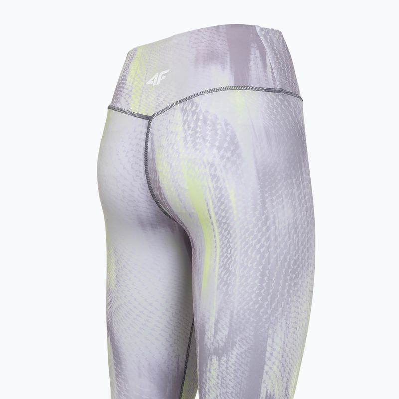Moteriškos treniruočių tamprės 4F Solar Punk FNK F454 light yellow allover 10