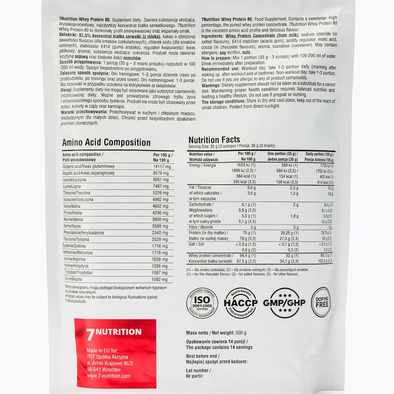 Išrūgos 7Nutrition Protein 80 500 g Kremas 2