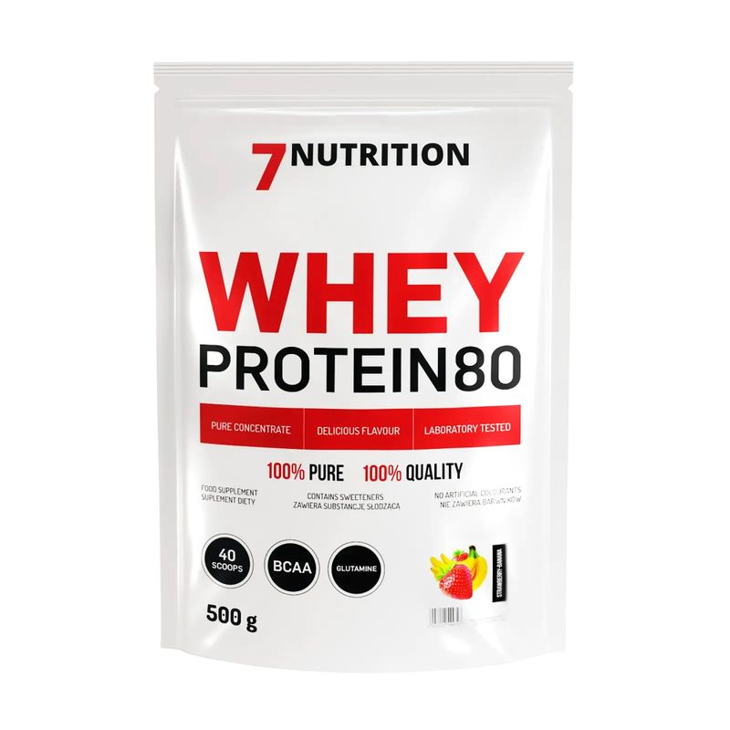 Išrūgų baltymai 7Nutrition Protein 80 500 g braškių bananas