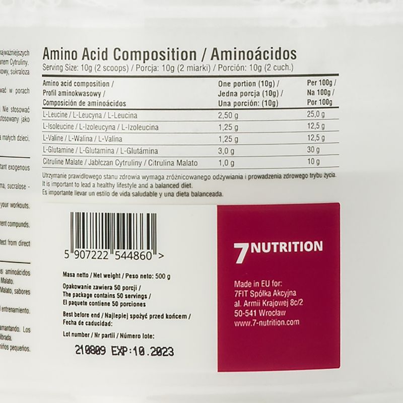 BCAA 7Nutrition Master 500 g Cola Lime 3
