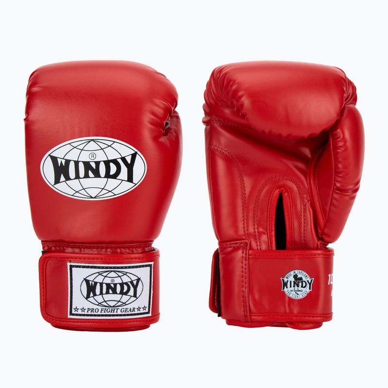 Bokso pirštinės WINDY Classic Synthetic Leather red