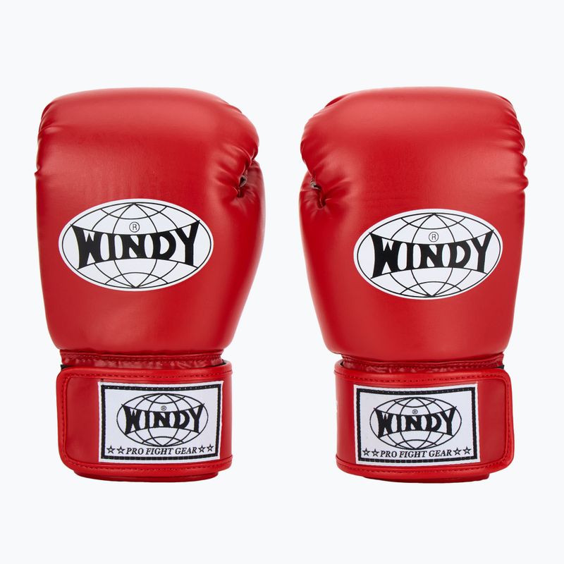 Bokso pirštinės WINDY Classic Synthetic Leather red 2