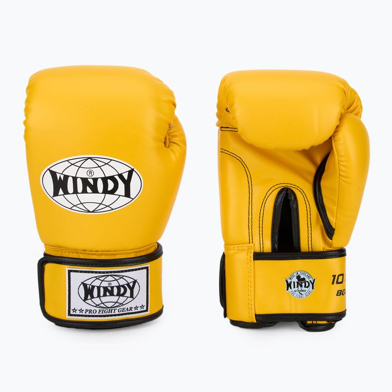 Bokso pirštinės WINDY Classic Synthetic Leather yellow
