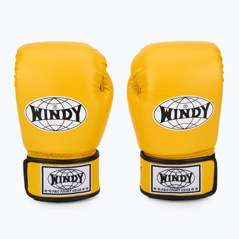 Bokso pirštinės WINDY Classic Synthetic Leather yellow 2