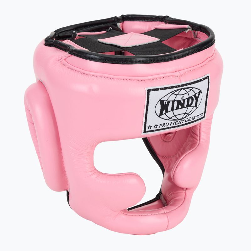 Bokso šalmas WINDY Genuine Leather pink