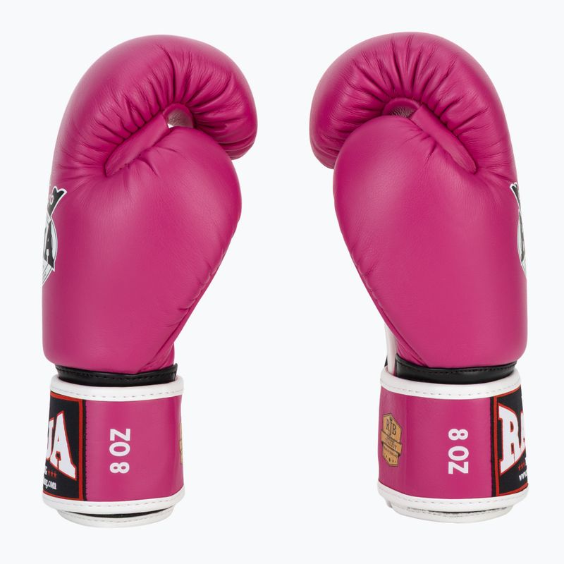 Bokso pirštinės RAJA BOXING Single Standard Genuine Leather pink 4