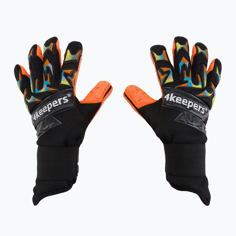 4keepers Equip Flame NC Jr vaikiškos vartininko pirštinės juoda/daugiaspalvė