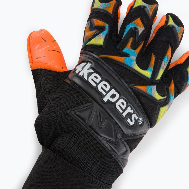 4keepers Equip Flame NC Jr vaikiškos vartininko pirštinės juoda/daugiaspalvė 3