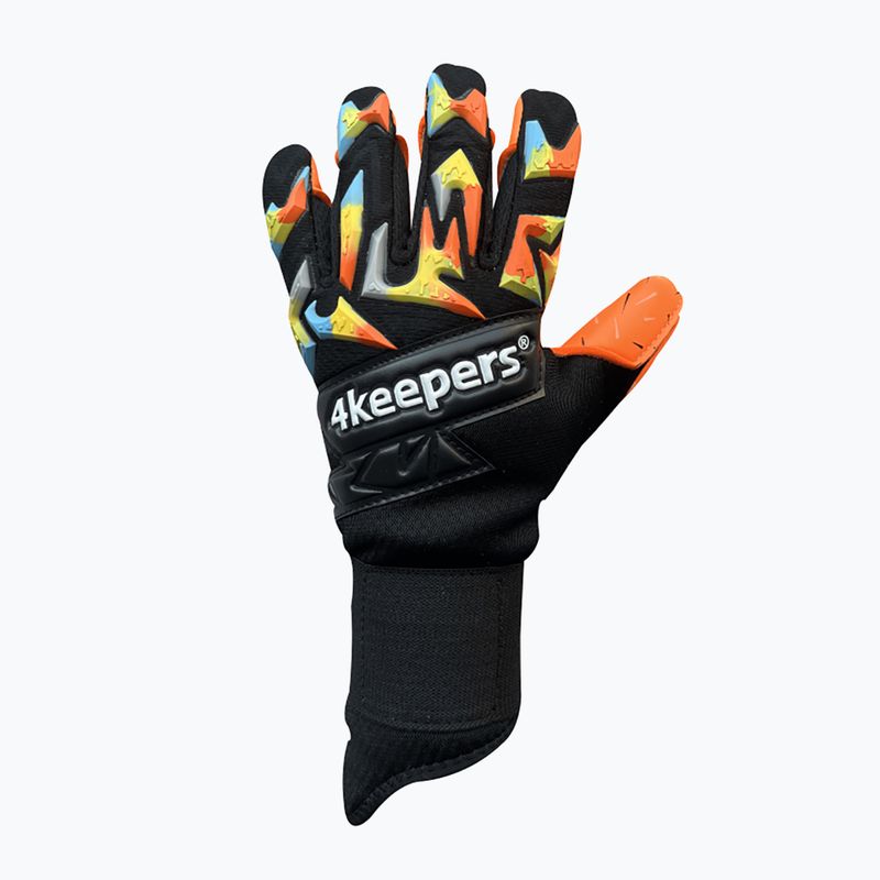 4keepers Equip Flame NC Jr vaikiškos vartininko pirštinės juoda/daugiaspalvė 4