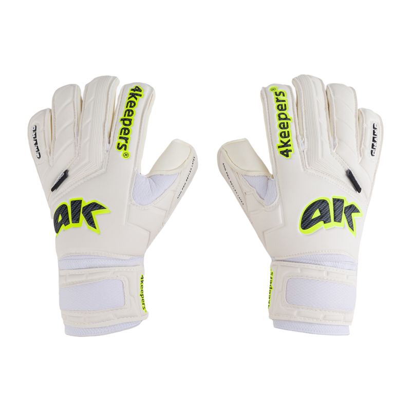 4keepers Champ Carbo V RF vaikiškos vartininko pirštinės balta/geltona