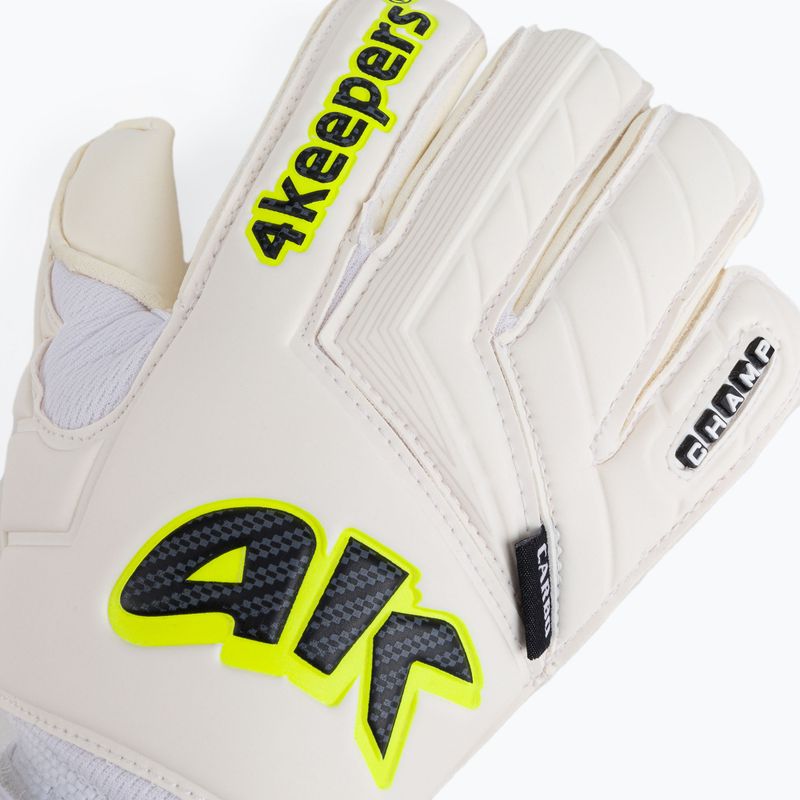 Vaikiškos vartininko pirštinės 4keepers Champ Carbo V RF Strap balta/geltona 3