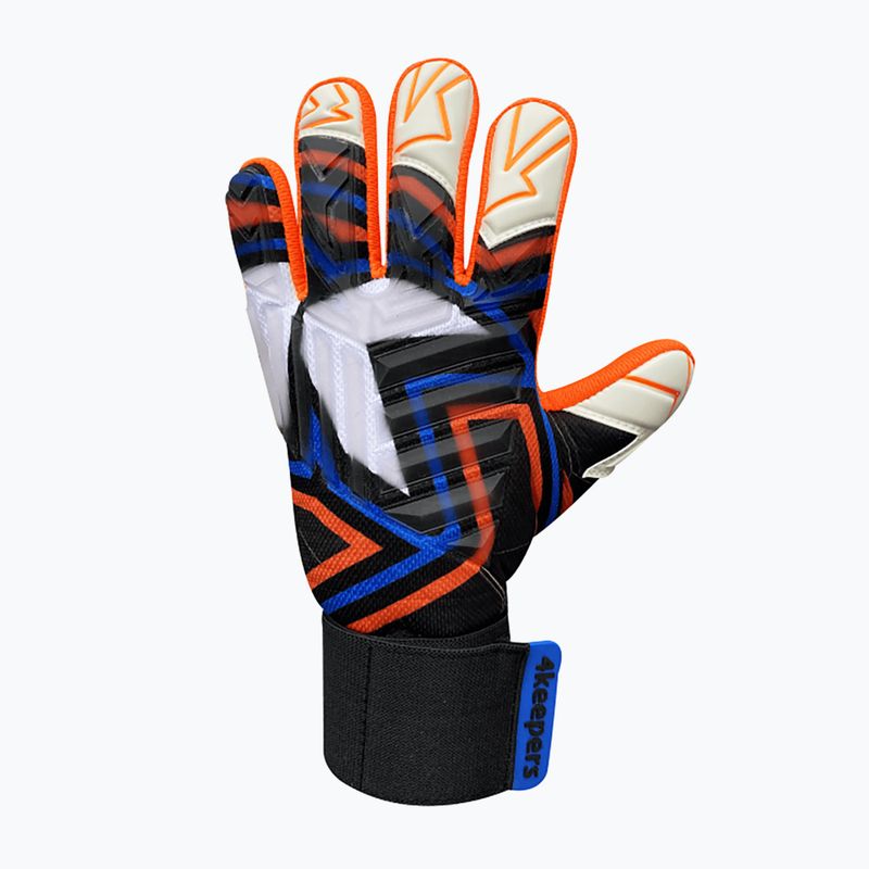 4keepers Evo Lanta NC vaikiškos vartininko pirštinės juodos/baltos/mėlynos/apelsininės 4