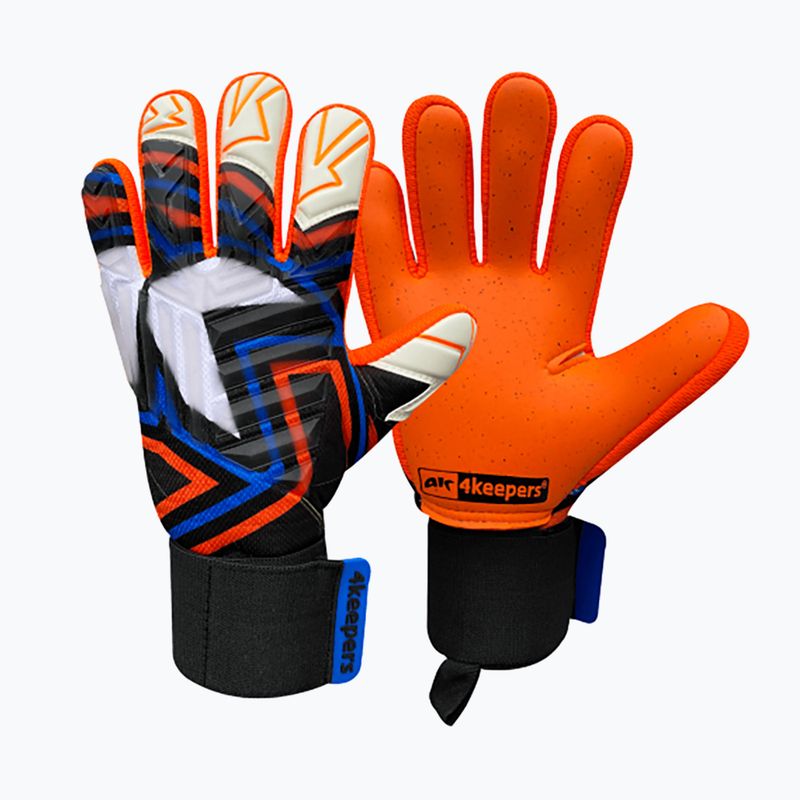 4keepers Evo Lanta NC vaikiškos vartininko pirštinės juodos/baltos/mėlynos/apelsininės 6