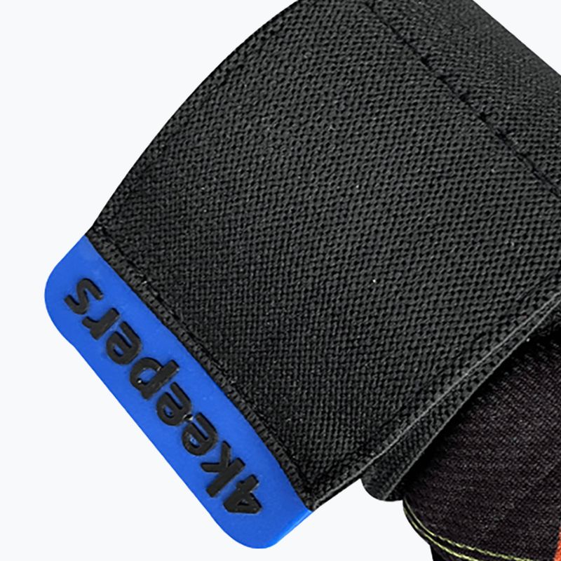 4keepers Evo Lanta NC vaikiškos vartininko pirštinės juodos/baltos/mėlynos/apelsininės 9