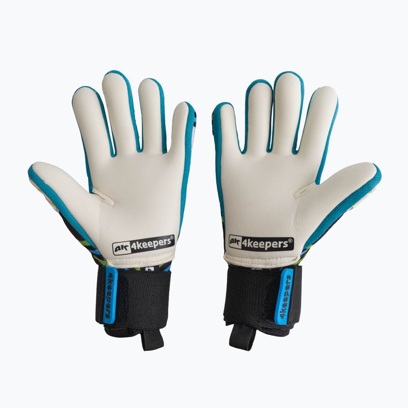 4keepers Evo Amson NC vaikiškos vartininko pirštinės juoda/balta/geltona/mėlyna 2