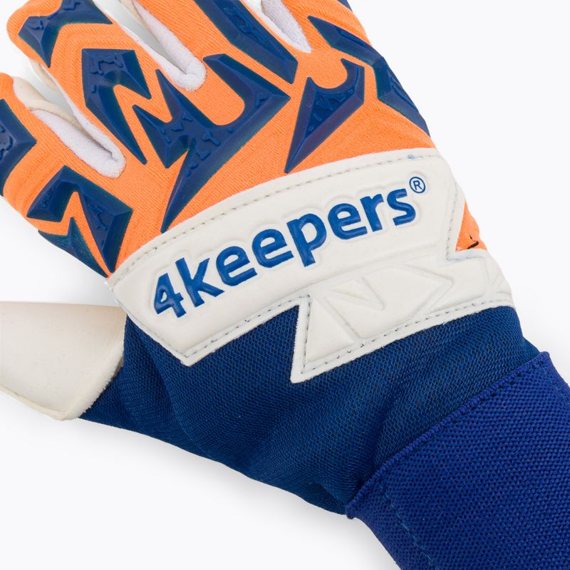 4keepers Equip Puesta NC Jr vaikiškos vartininko pirštinės mėlynos/oranžinės 3