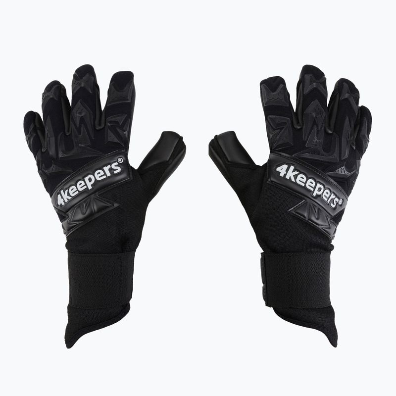 4keepers Equip Panter NC Jr vaikiškos vartininko pirštinės juodos spalvos