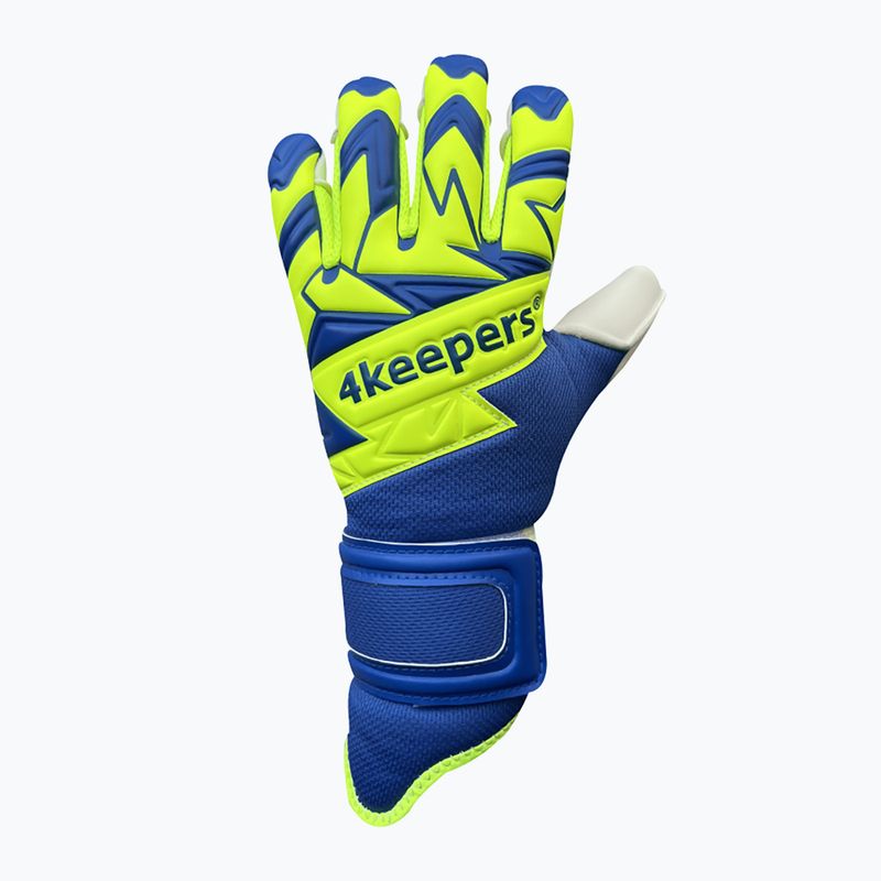 4keepers Equip Breeze NC Jr vaikiškos vartininko pirštinės mėlynos/žalios spalvos 4