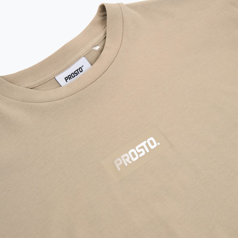 Vyriški marškinėliai PROSTO Box Logo smėlio spalvos 3