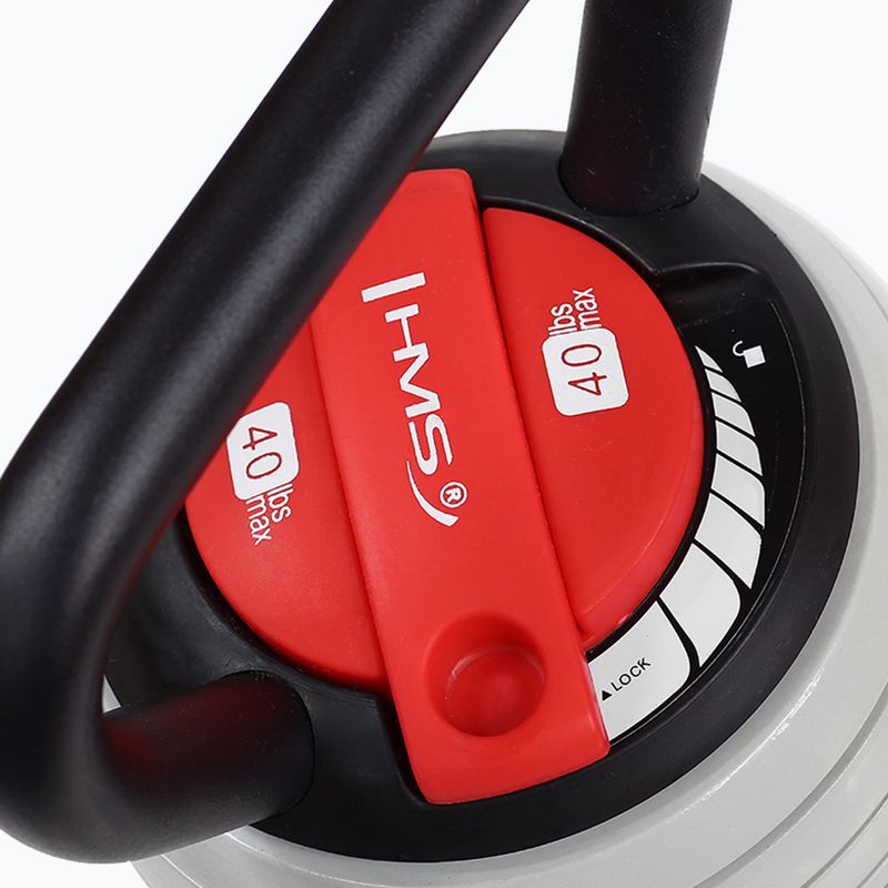 Reguliuojamas Kettlebell HMS KR40 pilkas/juodas 6